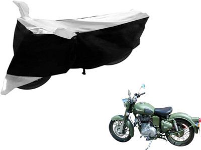 Flipkart SmartBuy Two Wheeler Cover for Royal Enfield(Battle, Black, Silver)