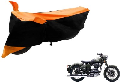 Flipkart SmartBuy Two Wheeler Cover for Royal Enfield(Battle Green, Black, Orange)