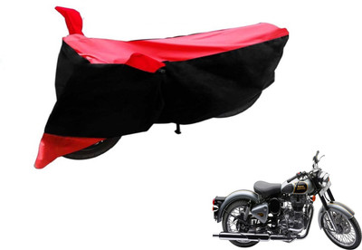 Flipkart SmartBuy Two Wheeler Cover for Royal Enfield(Classic 500, Black, Red)