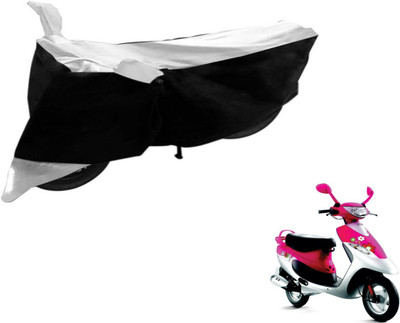 Flipkart SmartBuy Two Wheeler Cover for TVS(Scooty Pep+, Black, Silver)