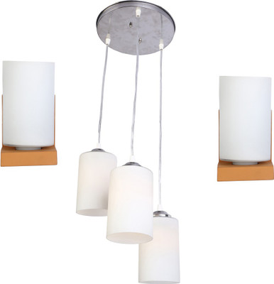 AFAST Combo Of 2 Wall Lamp & One Triple Hanging Pendant Lamp Ceiling Lamp(White)