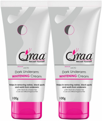 Qraa Advanced Lacto Dark Underarm Whitening Cream (Pack of 2)(100 g)