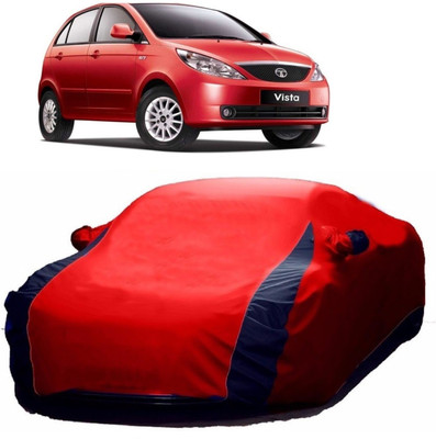 MoTRoX Car Cover For Tata Vista Tech (With Mirror Pockets)(Blue, Red)