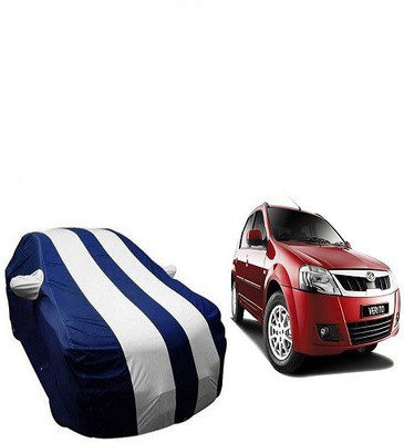 Frap Car Cover For Mahindra Verito (With Mirror Pockets)(White, Blue)