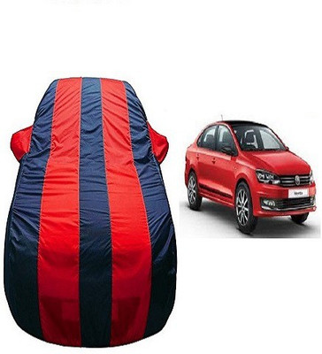 Frap Car Cover For Volkswagen Vento (With Mirror Pockets)(Red, Blue)