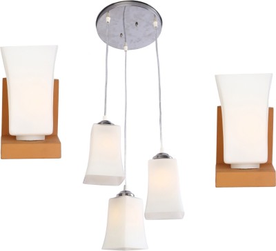 AFAST Combo Of 2 Wall Lamp & One Triple Hanging-n02 Pendants Ceiling Lamp(White)