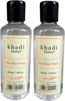 Khadi Herbal Pure Rose Water skin toner pack of 2  (420 ml)
