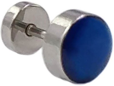 One Personal Care Dumbbell Shaped Glossy Finish Trendy Fashion-full Classy Wear Alloy, Crystal Stud Earring, Plug Earring