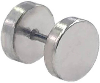 One Personal Care Solid Body Big Dumbbell Shaped Glossy Finish Alloy Plug Earring