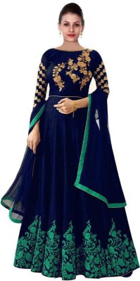 BIPIN ENTERPRISE Embroidered Semi Stitched Lehenga Choli(Blue, Green)