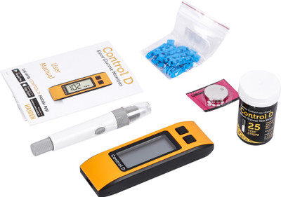 Control D Orange Meter Kit with 25 Strips Glucometer(Multicolor)
