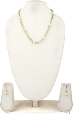 Pearlz Ocean Alloy Silver Green, White Jewellery Set(Pack of 1)