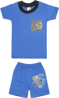 SR Kids Boys Casual T-shirt Shorts(Blue)
