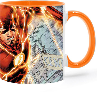 ARTBUG The Flash - 2945 Orange Ceramic Coffee Mug(350 ml)