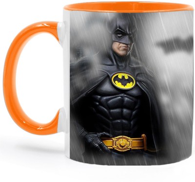 Ashvah Batman Superhero -2542 Orange Ceramic Coffee Mug(350 ml)