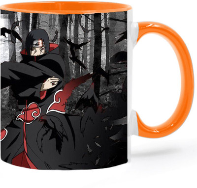 ARTBUG Itachi Uchiha Narruto -3225 Orange Ceramic Coffee Mug(350 ml)