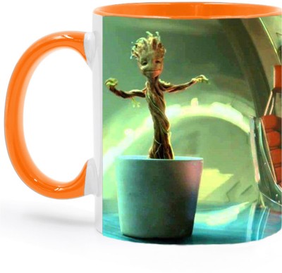 ARTBUG Groot Superhero -2711 Orange Ceramic Coffee Mug(350 ml)