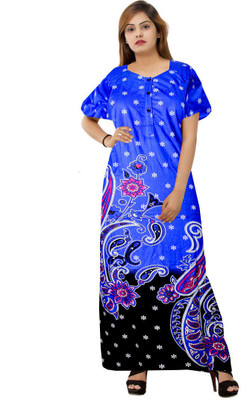 MUDRIKA Women Nighty(Blue)