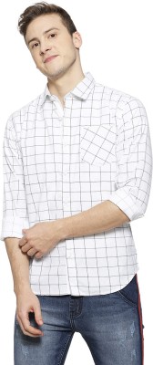 CAMPUS SUTRA Men Printed, Checkered Casual White Shirt