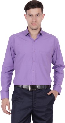 Appel Touch Men Solid Formal Purple Shirt
