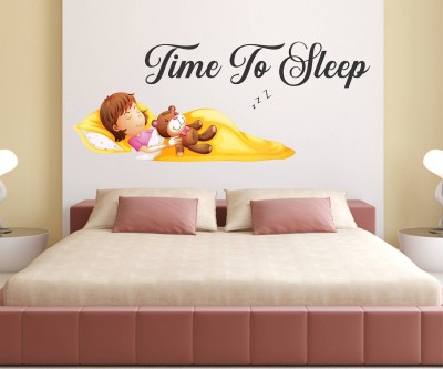 Wallzone 100 cm Time To Sleep Removable Sticker(Pack of 1)