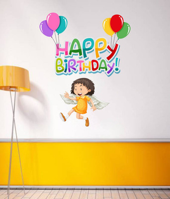 Littlebuds 80 cm Happy Birthday Removable Sticker(Pack of 1)
