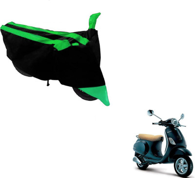 Amanzo Two Wheeler Cover for Universal For Bike(Piaggio Vespa, Black, Green)