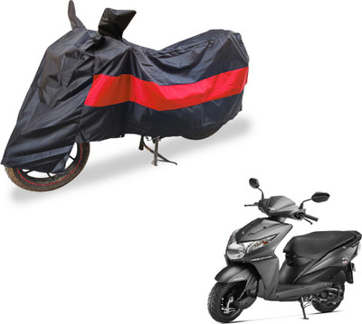 Auto Hub Two Wheeler Cover for Honda(Dio, Black, Red)