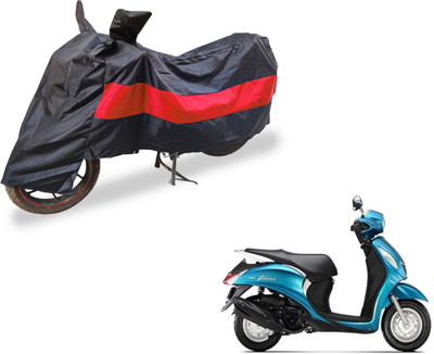Amanzo Two Wheeler Cover for Yamaha(Fascino, Black, Red)