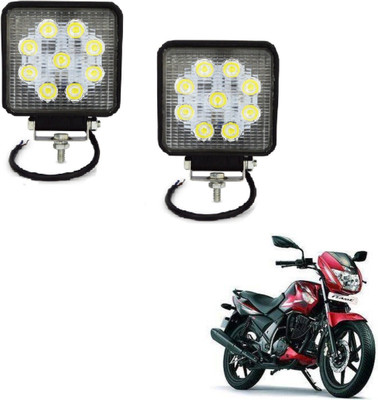 MOCKHE VLB-NS-SQR9LD2P-103 Headlight Motorbike LED for TVS (12 V, 27 W)(Flame SR 125, Pack of 2)