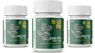 AADAR RE-LAX PRO - Immediate Relief from Constipation, 60 Capsules (Pack of 3)(Pack of 3, 180)