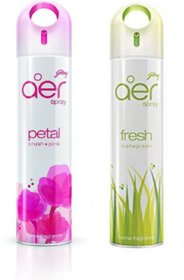 Godrej Aer Petal Crush Pink & Fresh Lush Green Car Freshener Spray sp004(2 x 270 ml)
