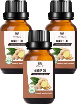 Vihado Ginger Oil - Pure and Therapeutic Grade - Massage Suitable for All Skin Types Pure Essential Oil (15 ml) (Pack of 3)(45 ml)