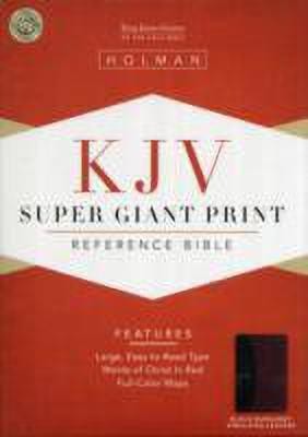 KJV Super Giant Print Reference Bible, Black/Burgundy Simulated Leather(English, Leather / fine binding, unknown)