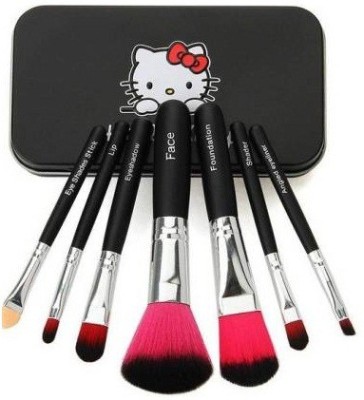 Townplaza Beauty Authentic 7pcs Mini Black brush set (Pack of 7)(Pack of 7)