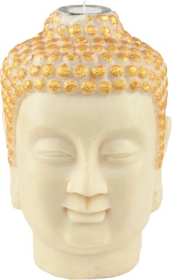 Sitara Crafts Handmade Pure Wax Buddha Candle Candle(White, Pack of 1)