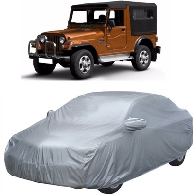 MoTRoX Car Cover For Mahindra Jeep (With Mirror Pockets)(Silver)
