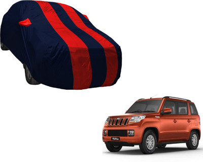 Auto Hub Car Cover For Mahindra TUV300 (With Mirror Pockets)(Blue, Red)