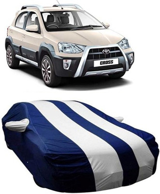 TheProtect Car Cover For Toyota Etios Cross (With Mirror Pockets)(White, Blue)