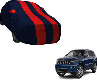 Auto Hub Car Cover For Jeep Compass (With Mirror Pockets)(Black, Red)