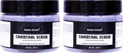 Sheer Secret Charcoal Scrub 300ml (Pack of 2) Scrub(600 ml)