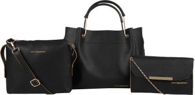 Bagsy Malone Women Black Handbag(Pack of: 3)