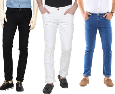 Masterly Weft Slim Men Multicolor Jeans(Pack of 3)