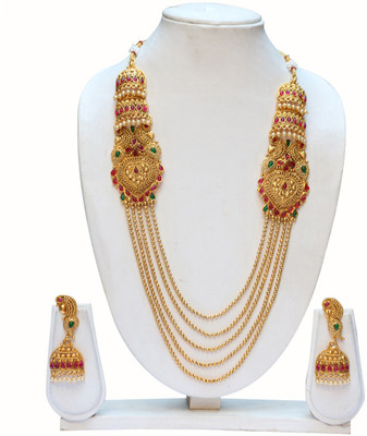Ethnicking Copper Gold-plated Green, Red Jewellery Set(Pack of 1)