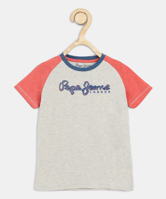 Pepe Jeans Boys Printed Polycotton T ShirtGrey Pack of 1