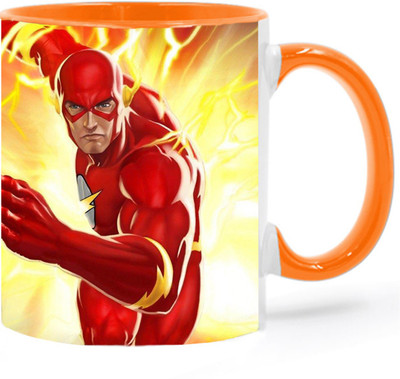 ARTBUG The Flash - 2935 Orange Ceramic Coffee Mug(350 ml)