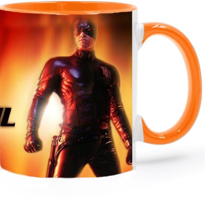 Ashvah Daredevil Superhero -2622 Orange Ceramic Coffee Mug(350 ml)