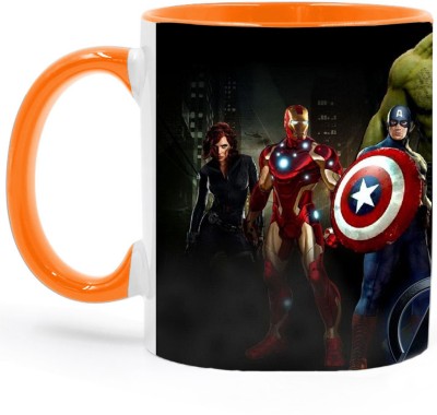 Ashvah The Avengers Superheroes -2522 Orange Ceramic Coffee Mug(350 ml)