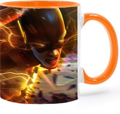 ARTBUG The Flash - 2908 Orange Ceramic Coffee Mug(350 ml)
