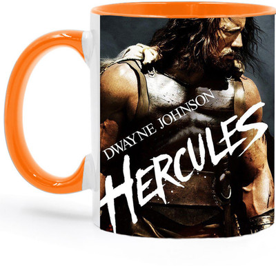 Ashvah Hercules Dwayne Johnson-2732 Orange Ceramic Coffee Mug(350 ml)